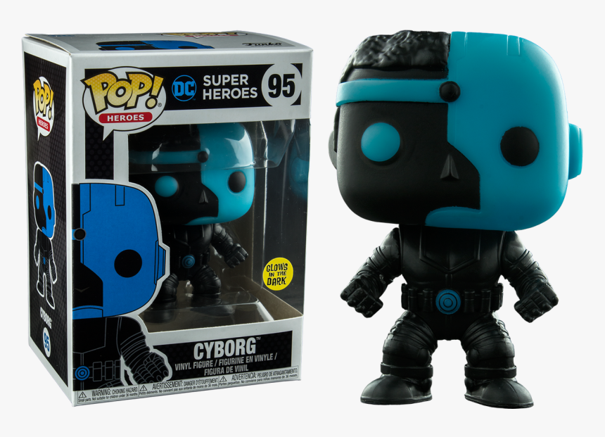 Cyborg Silhouette Glow Us Exclusive Pop Vinyl Figure - Cyborg Glow In The Dark Pop, HD Png Download