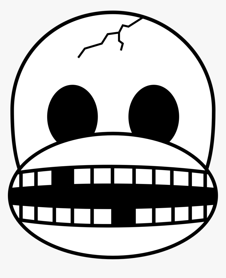 Skull Emoji Png - Monkey Black And White Line Art, Transparent Png