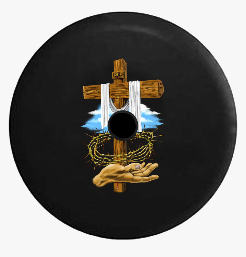 Jeep Wrangler Jl Backup Camera Day Wooden Cross Crown - Jesus Crown Images Hd, HD Png Download