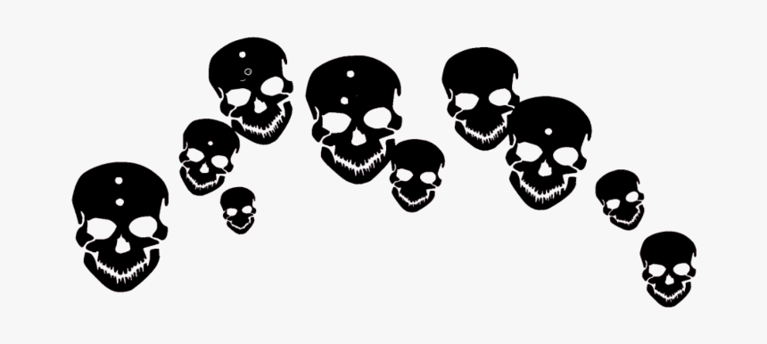 #black #emoji #emojis #crown #tumblr #skeleton #skull - Pink Overlays Png, Transparent Png
