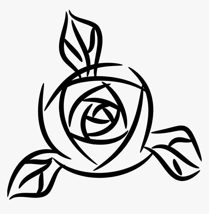 Outline Vector Rose - Black And White Roses Clipart, HD Png Download