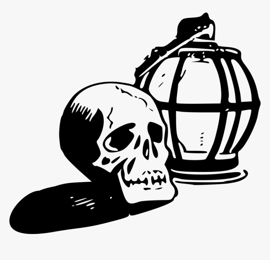 Skeleton Head Clipart Paper Skull - Skeleton Art Line, HD Png Download