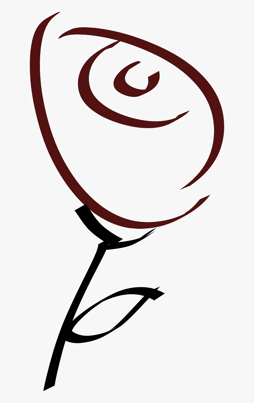 Line Art Rose Simple, HD Png Download
