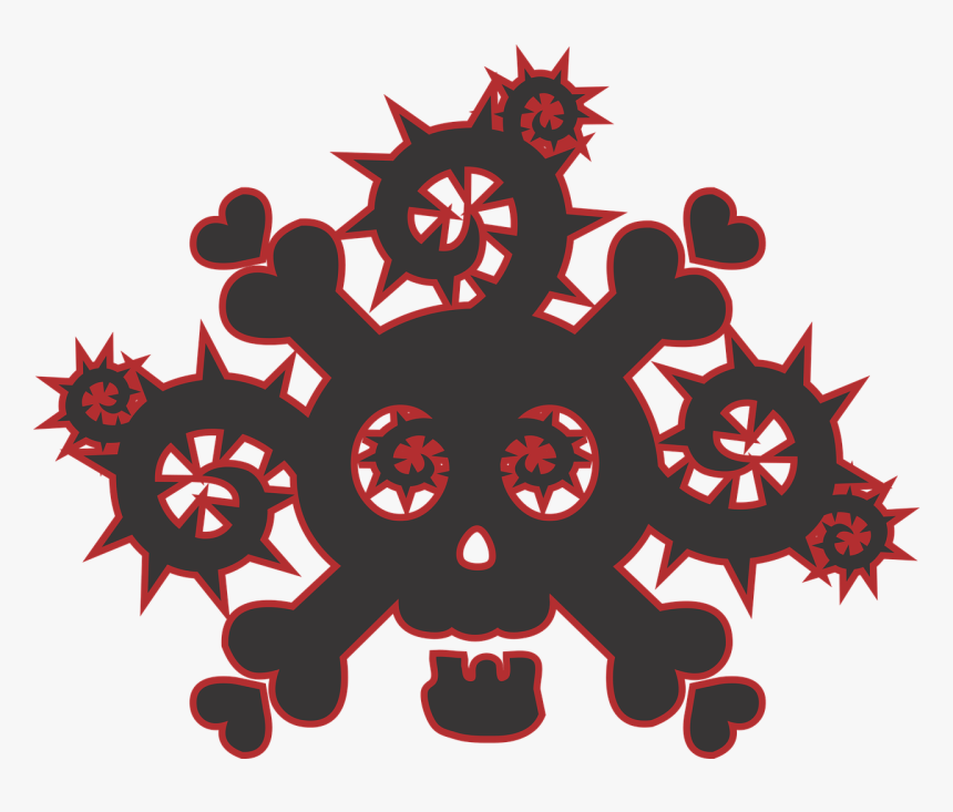 Vector Thorns Skull Free Picture - Red And Black Skulls Png, Transparent Png
