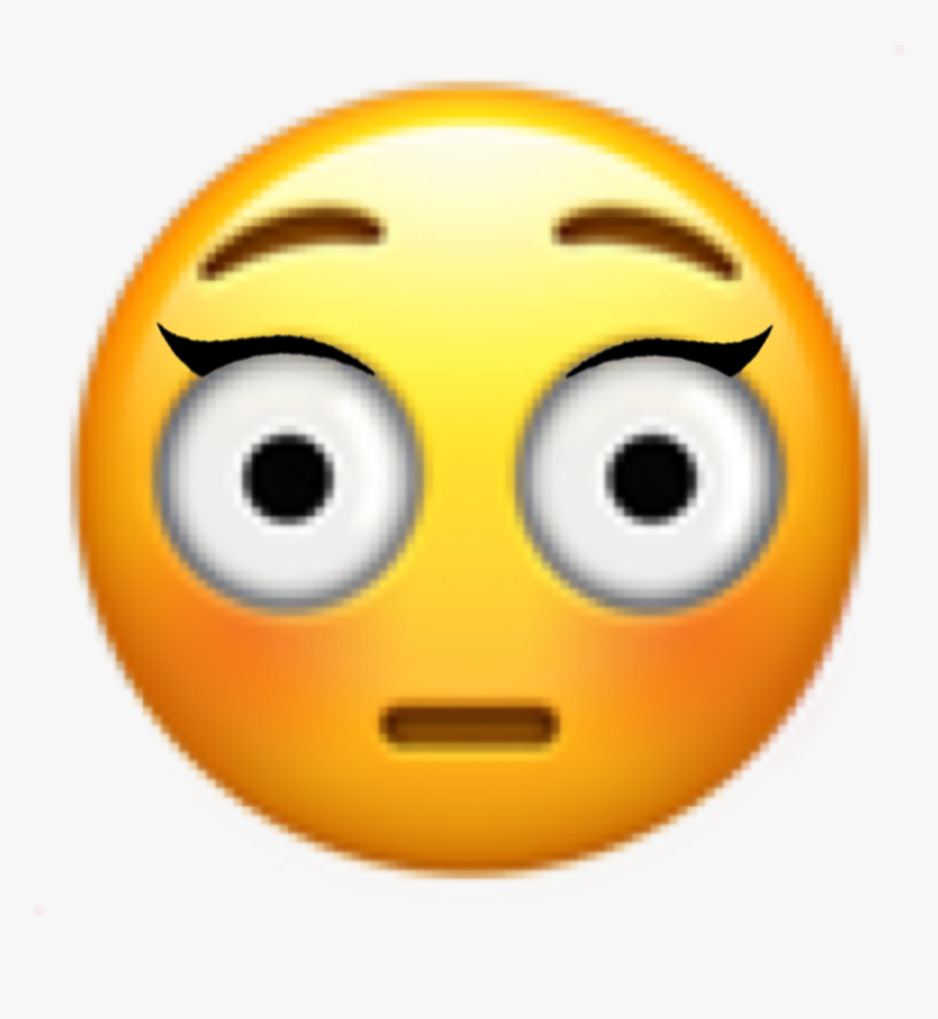 #emoji #eye #smiley #yellow #head #face #eyeliner #wing - Transparent Background Embarrassed Emoji, HD Png Download