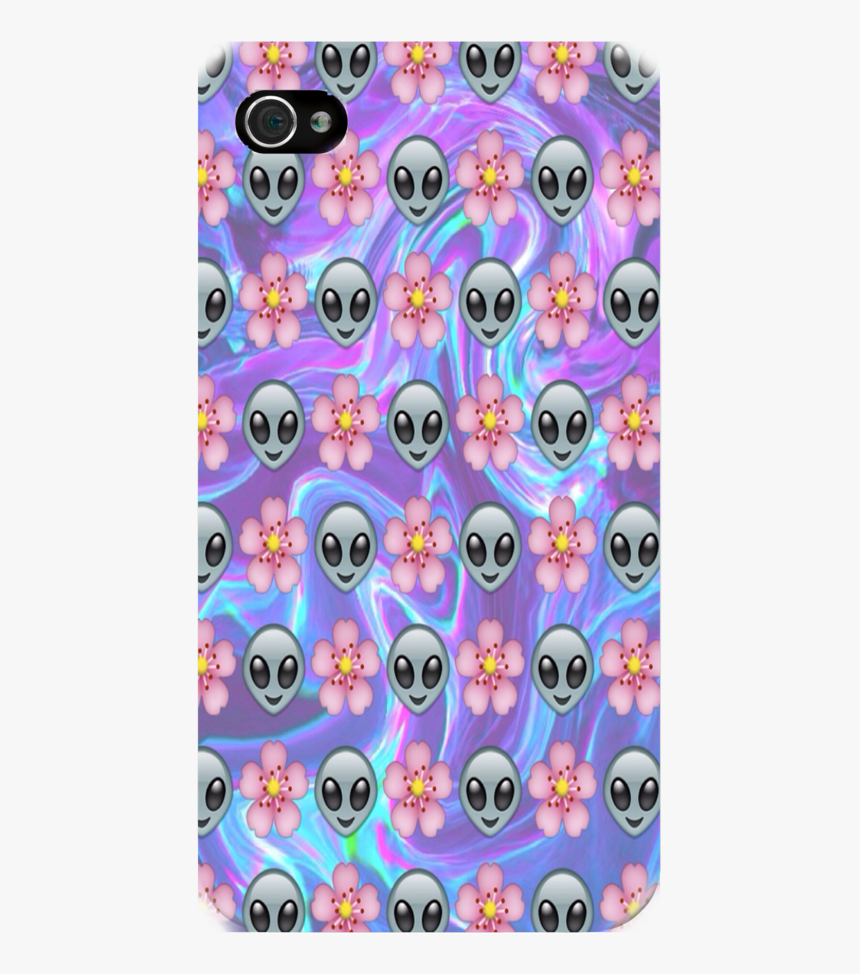 Emoji Aliens N Flowers Iphone, Ipod Or Galaxy Case - Cartoon, HD Png Download