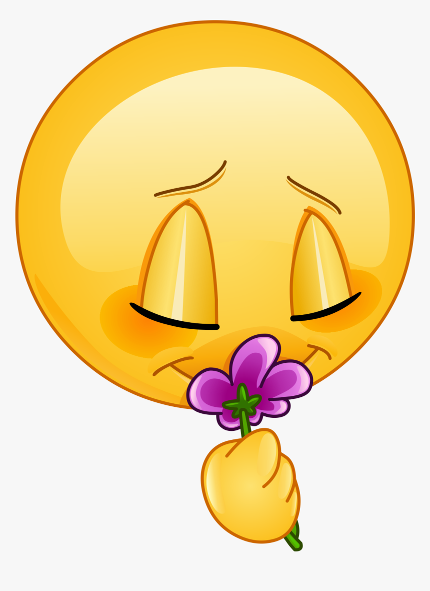 Flower Smelling Emoji 189 Decal - Unhappy Face, HD Png Download
