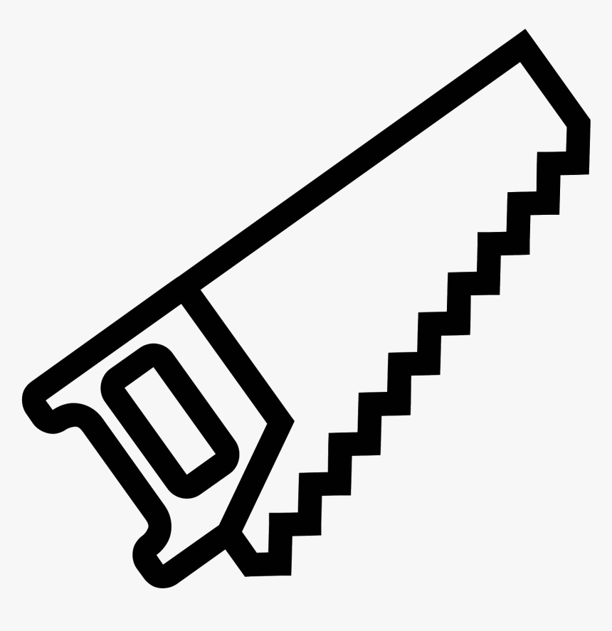 The Icon For A Saw Is A Handheld, Manual Saw That Is - Outline Of A Saw, HD Png Download