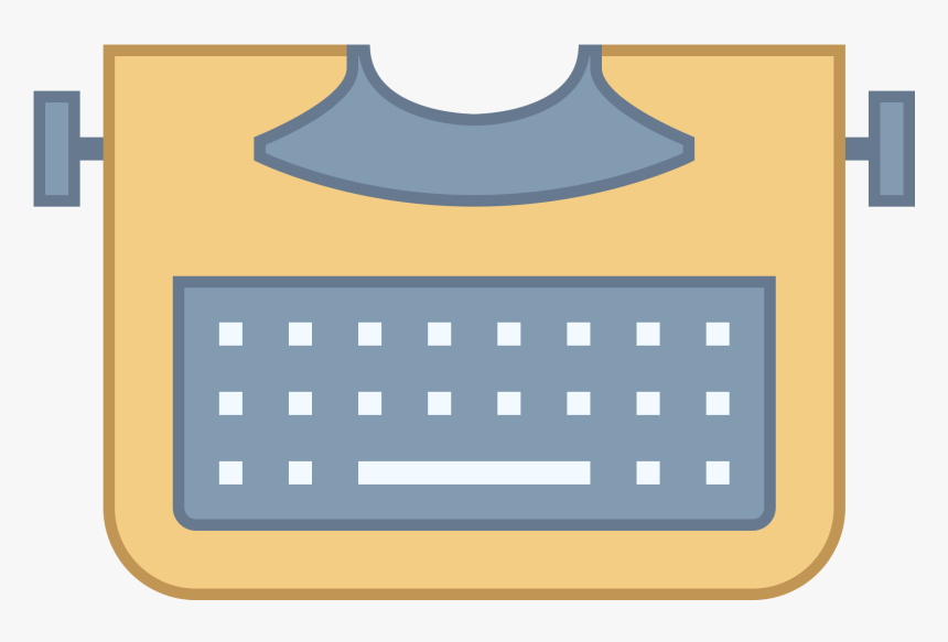 This Is An Outline Of An Old School Style Typewriter, HD Png Download