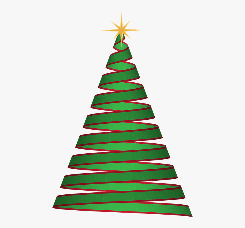 Christmas Tree, Ribbon, Green, Christmas, Tree, Holiday - Transparent Free Christmas Pngs, Png Download
