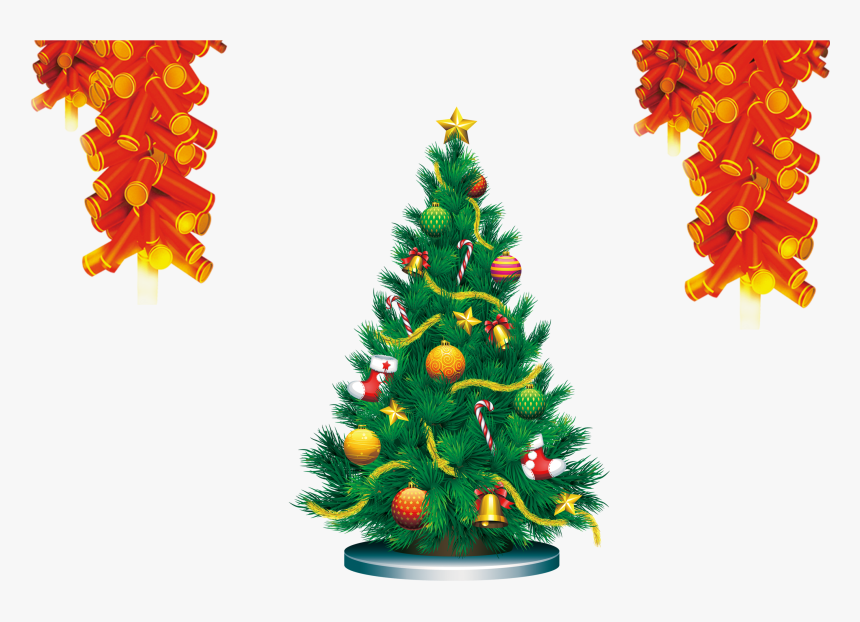 Firecracker Vector Ornament - Transparent Christmas Tree, HD Png Download