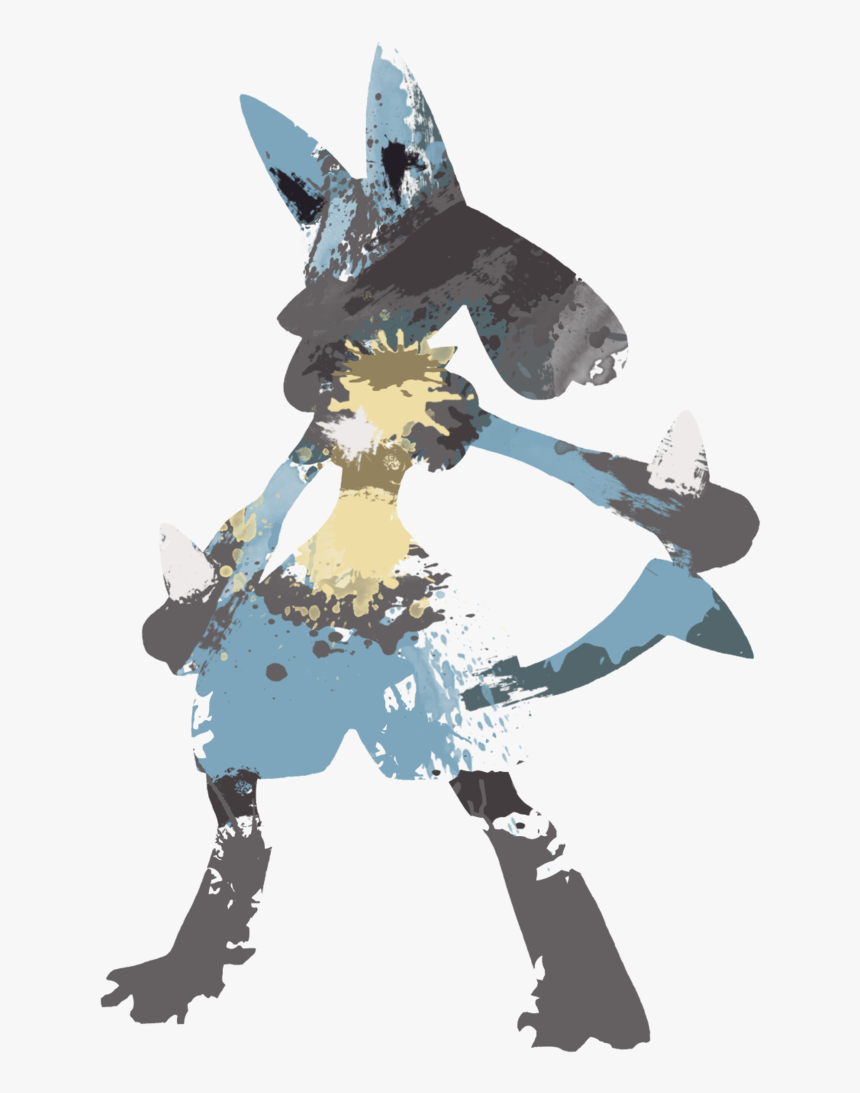 Lucario Paint Splatter Graphics By Hollyshobbies - Smash Lucario, HD Png Download