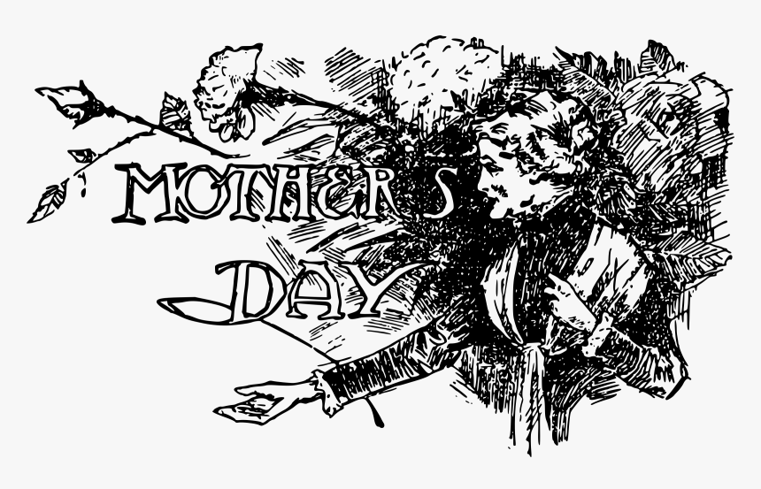 Mother S Day Title Clip Arts - Black And White Mother's Day Clip Art, HD Png Download
