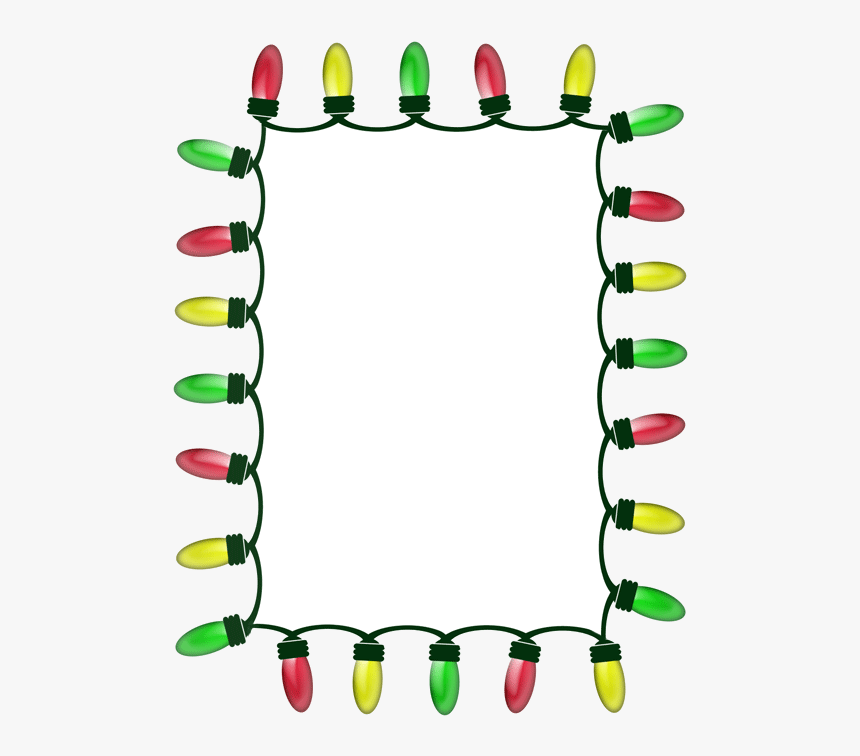 Christmas Lights Free Border Clip Art Transparent Png - Clipart Christmas Light Wreath Png, Png Download