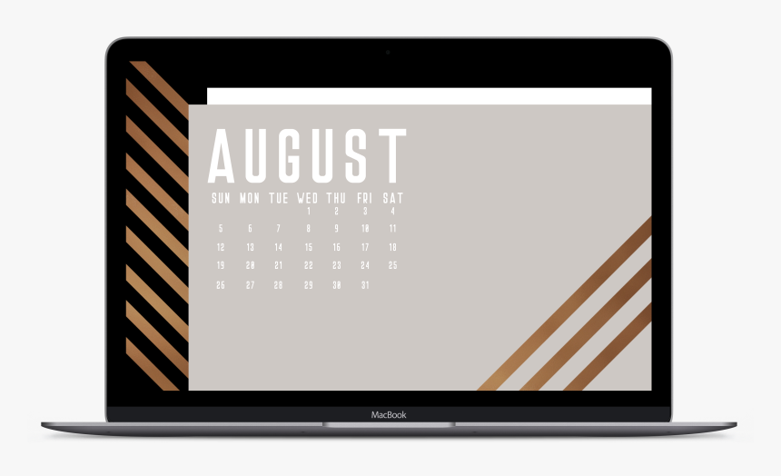Augustcalendar 2018 Mocklaptop - Netbook, HD Png Download
