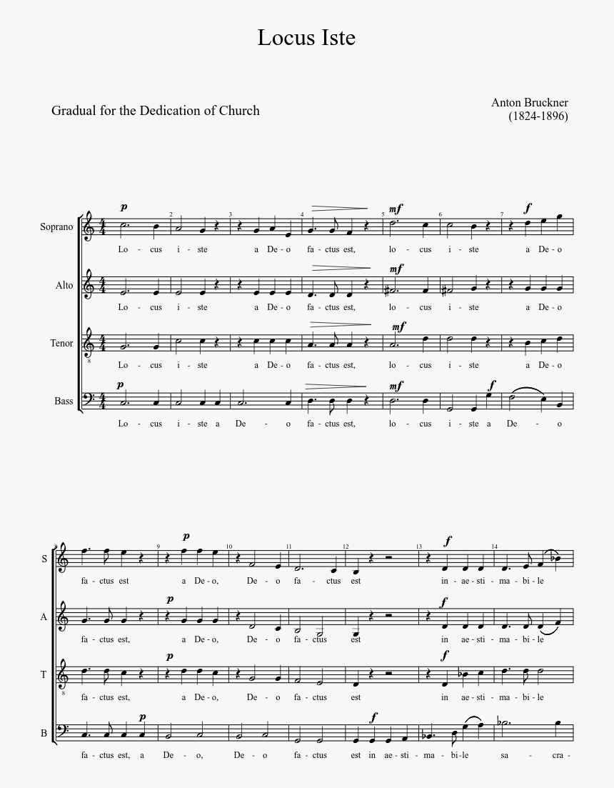 Locus Iste Pdf Partitura, HD Png Download