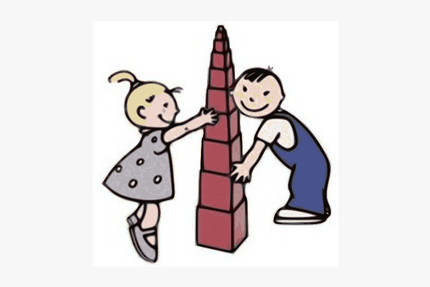 Kids Play With Pink Tower Clip Arts - Day Care, HD Png Download
