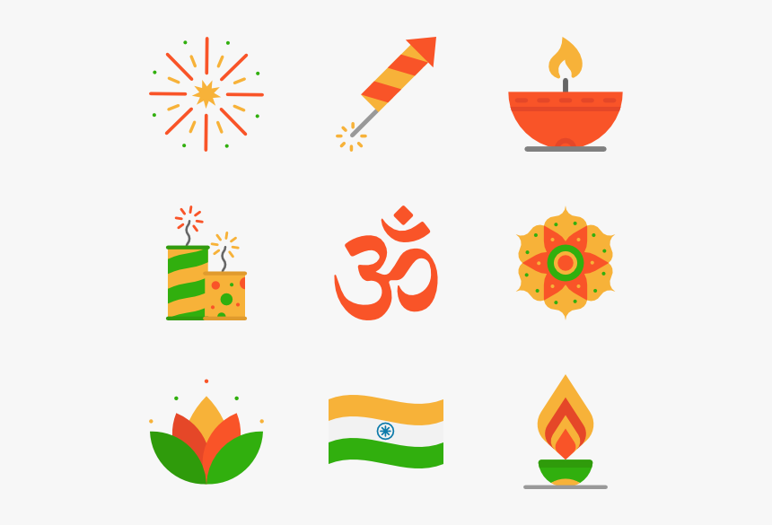 Icons Free Vector Elements - Diwali Icons, HD Png Download
