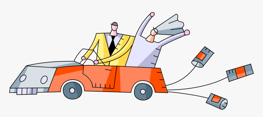 Vector Illustration Of Honeymoon Couple Just Married - Just Married Cans Png, Transparent Png