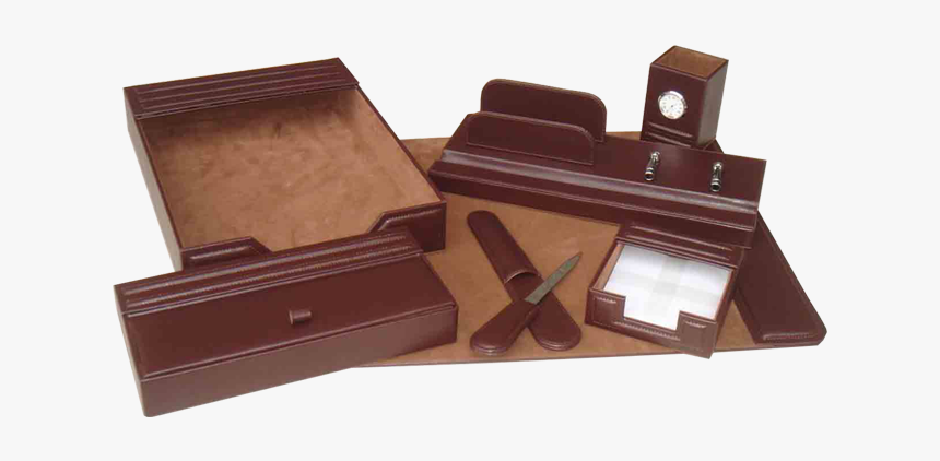Leather Desk Accessories Set Png, Transparent Png