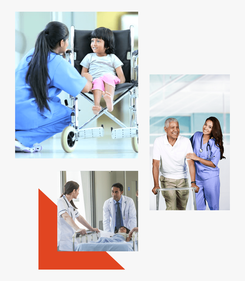 Nee About Collages1 - Nurse Talking To Pediatric Patients, HD Png Download