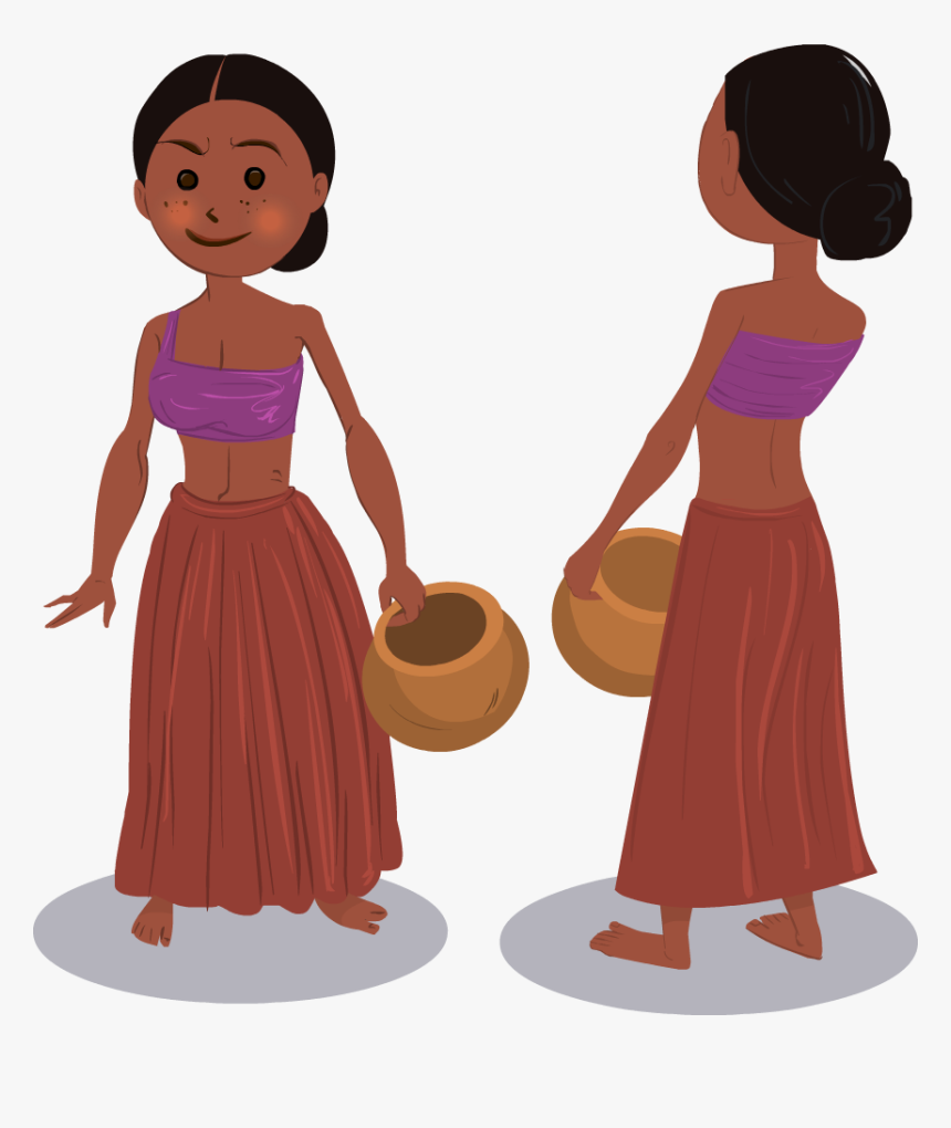 Girl Great Free Silhouette Clipart , Png Download - Indian Village Girl Clipart, Transparent Png