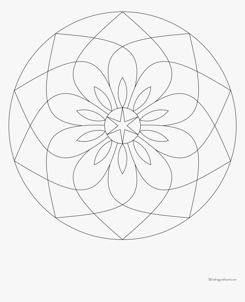 Relief Drawing Flower - Line Art, HD Png Download