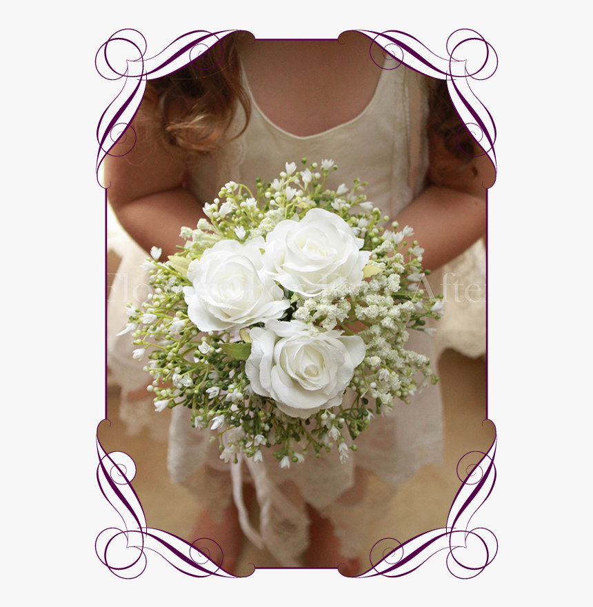 Andrea White Flower Girl Posy Gorgeous Artificial Bridal, HD Png Download