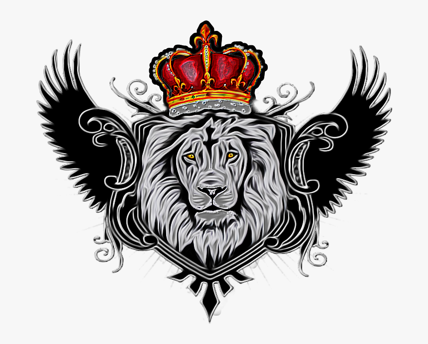 Download Hd Wings Couronne - Lion With Crown Png, Transparent Png