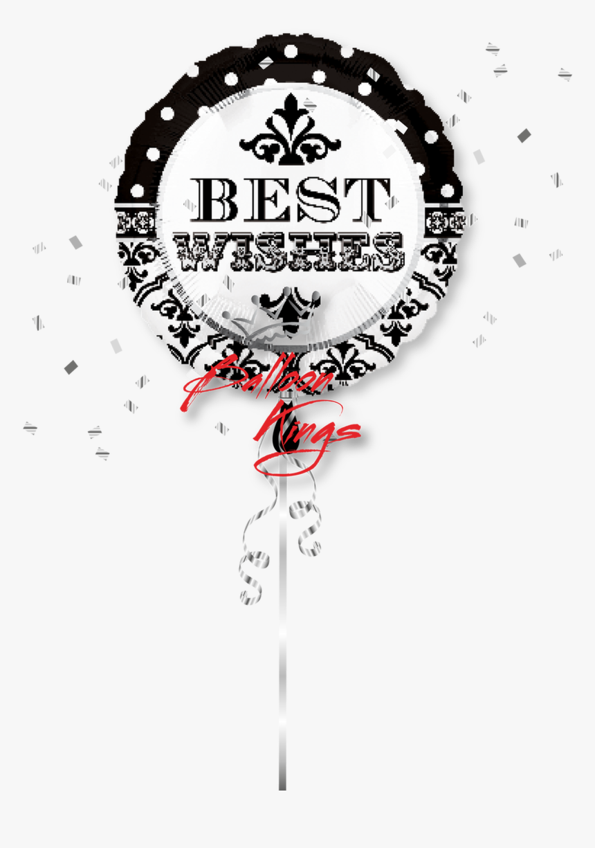 Damask And Dots Best Wishes - Best Wishes Cupcake Topper, HD Png Download