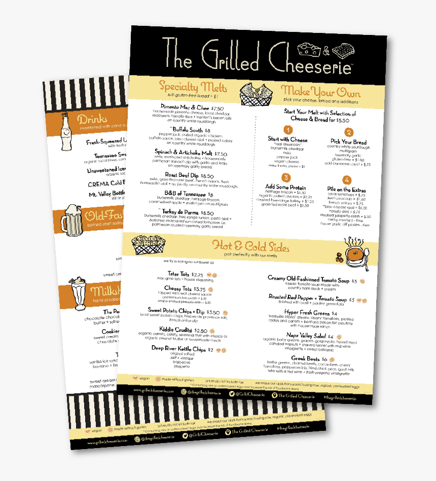 Shop Menu - Grilled Cheeserie Prices, HD Png Download