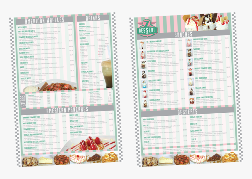Dessert-menu - 7 Hotel Diner Menu, HD Png Download