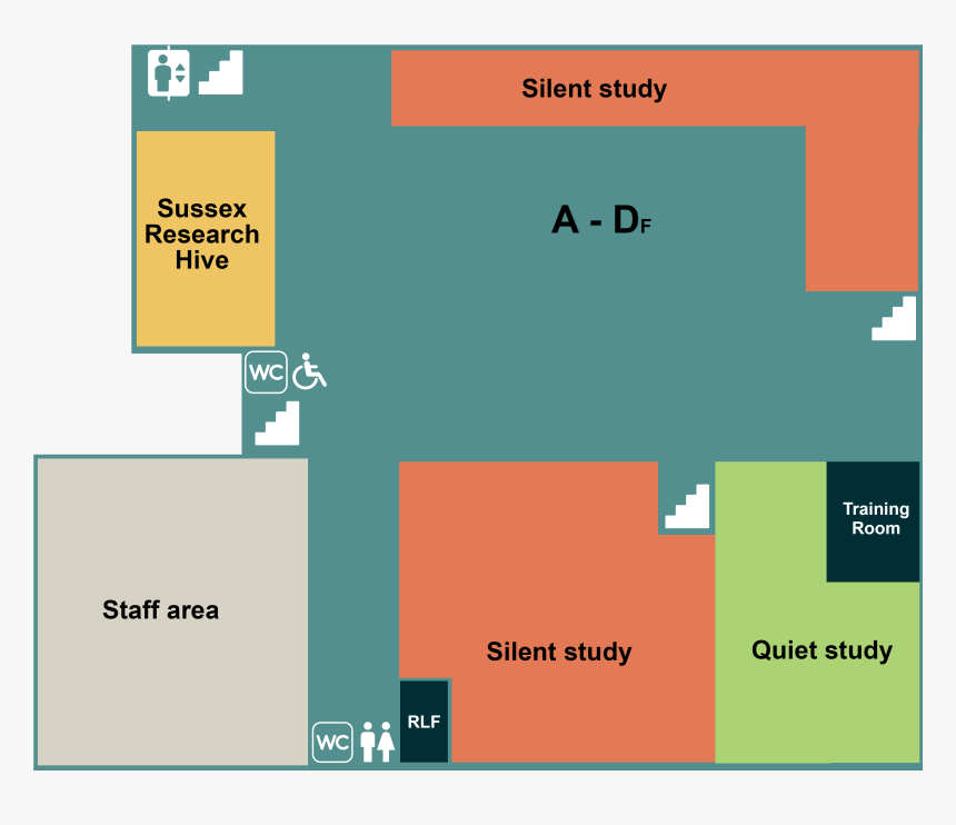 Sussex Library Floor Plan, HD Png Download