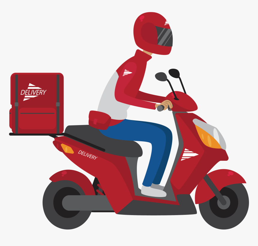 Take Out Adobe Illustrator - Desenho De Entregador De Moto, HD Png Download