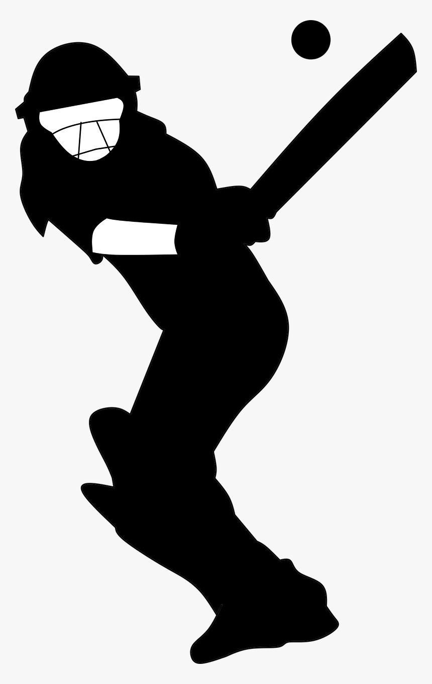 Silhouette, Cricket, Batting, Batter, Girl, Junior - Girl Playing Cricket Silhouette, HD Png Download
