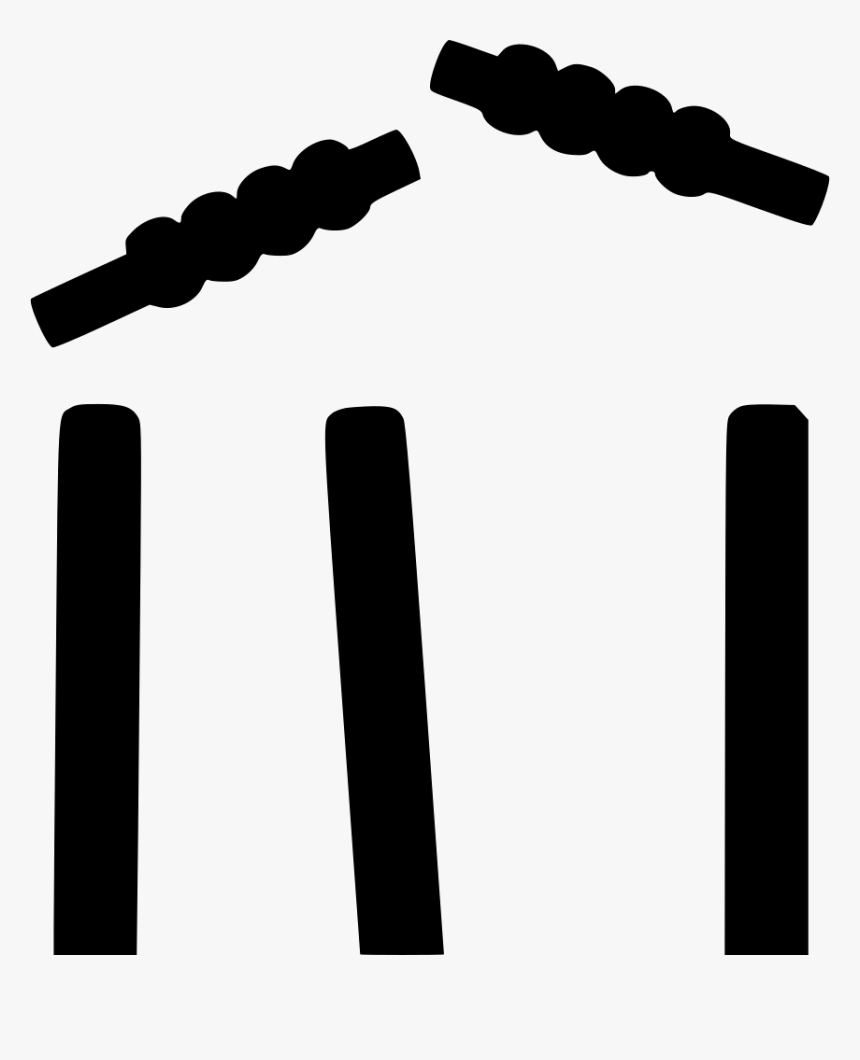 Stumps Equipment Bails Cricket - Cricket Stumps Black And White, HD Png Download