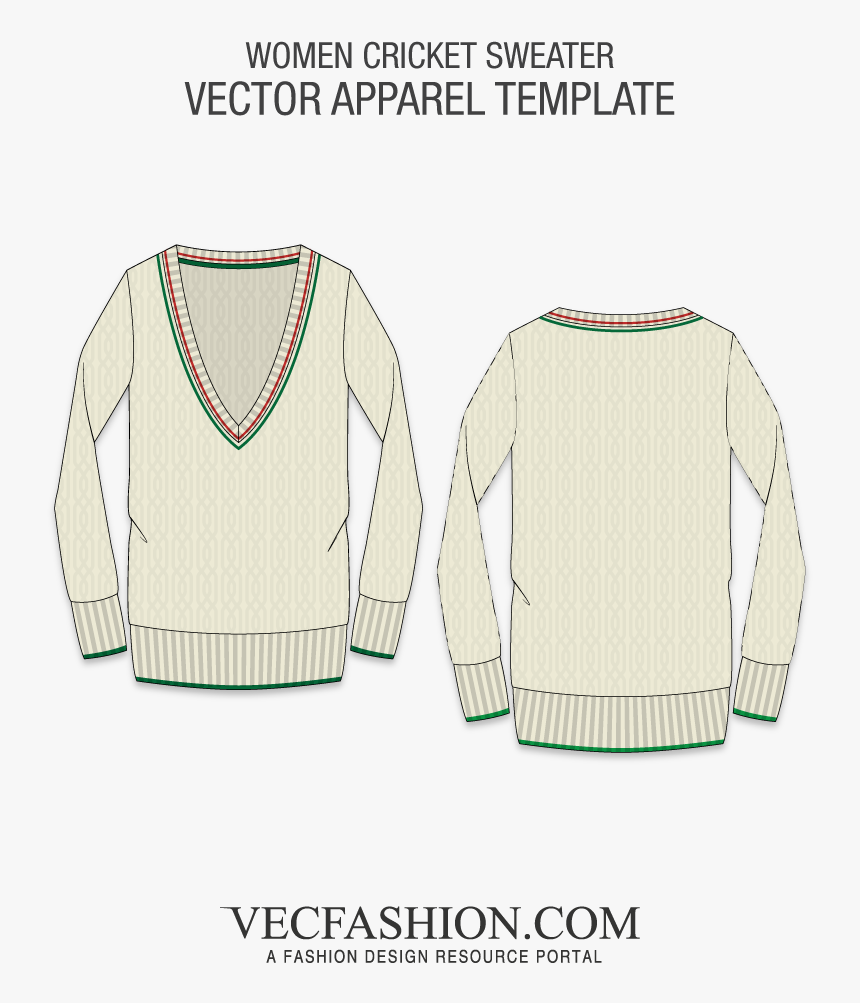 Women Cricket Sweater Vector Template 
 Class Lazyload - Army Green Hoodie Template, HD Png Download