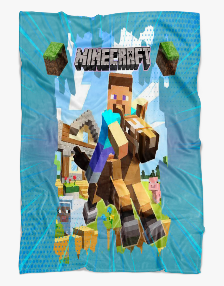 Minecraft Blanket Steven Ride A Horse - Minecraft, HD Png Download