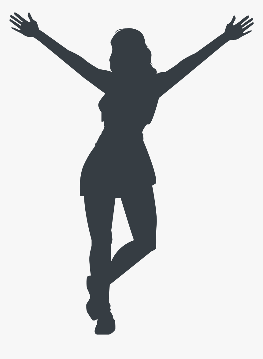 Cheerleader Girl Silhouette, HD Png Download