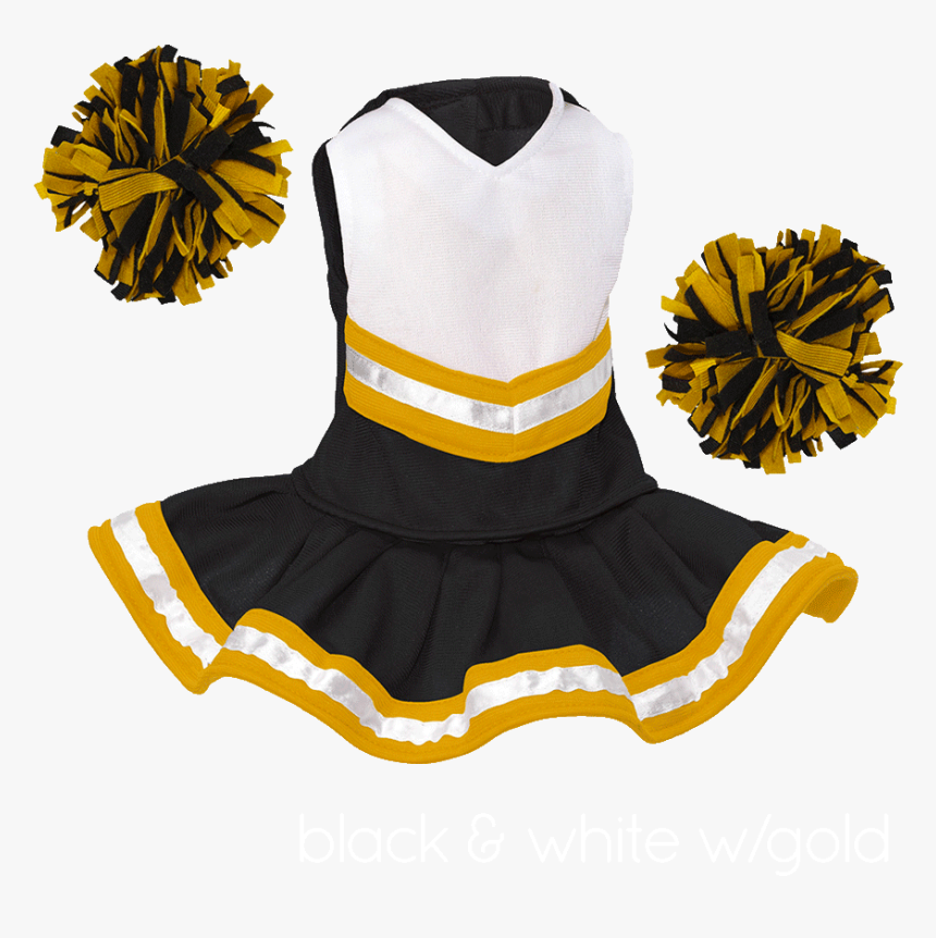 Whatzupwiththat ® Bearwear Cheerleader Outfit - Cheerleading Uniforms Black And Gold, HD Png Download
