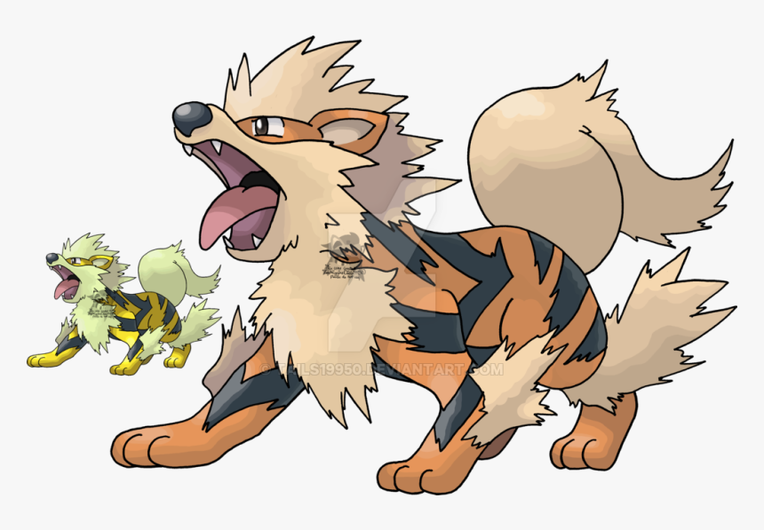 Art,fictional Character,animated - Arcanine Tails19950, HD Png Download