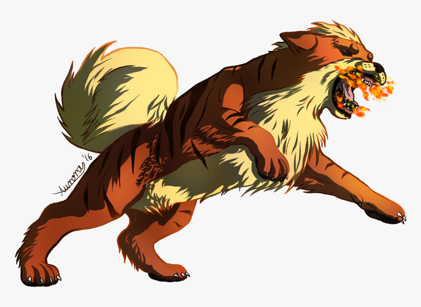 Growlithe Used Fire Fang By Dragonchildx - Illustration, HD Png Download