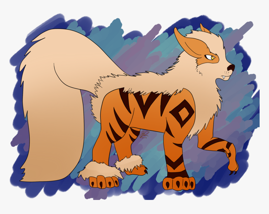 Inktober Day 3 Favorite Fire Type Pokemon
 drew Arcanine - Cartoon, HD Png Download