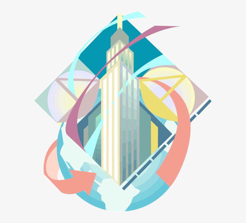 Vector Illustration Of Skyscraper Empire State Building, - Graphic Design, HD Png Download