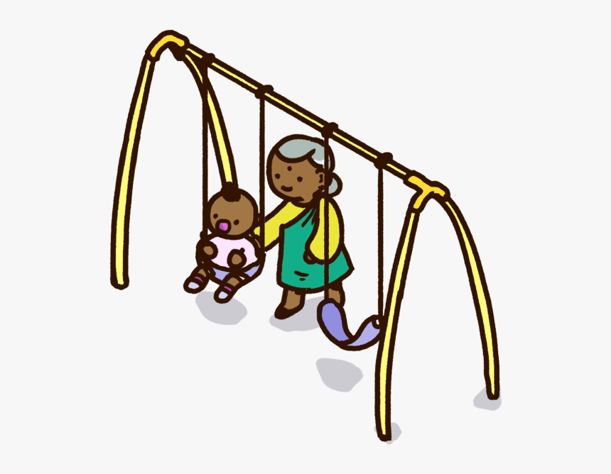 Swing Grandma And Kid, HD Png Download