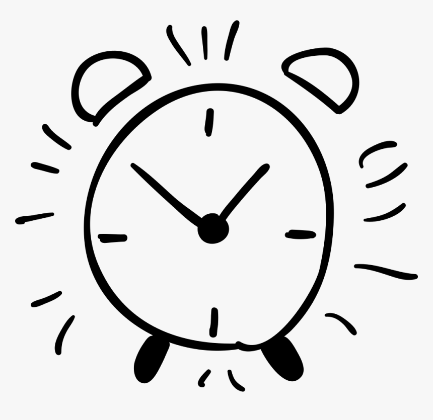 Alarm Clock Hand Drawn Outline - Alarm Clock Hand Drawn, HD Png Download