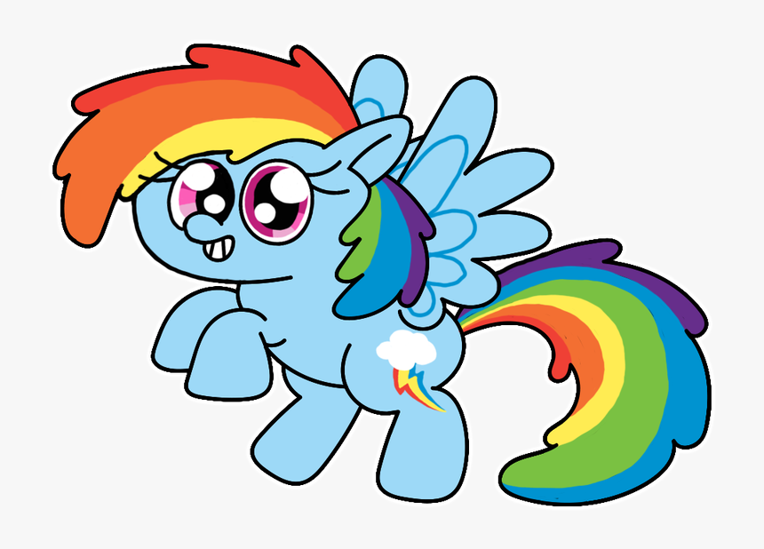 Drawing Ponies Rainbow Dash - Cartoon, HD Png Download