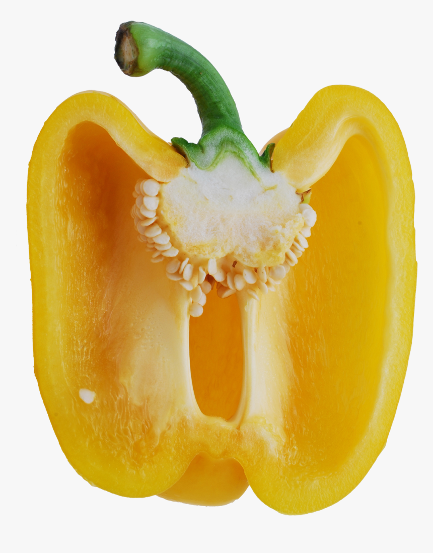 Bell Pepper Half - Half A Yellow Pepper, HD Png Download
