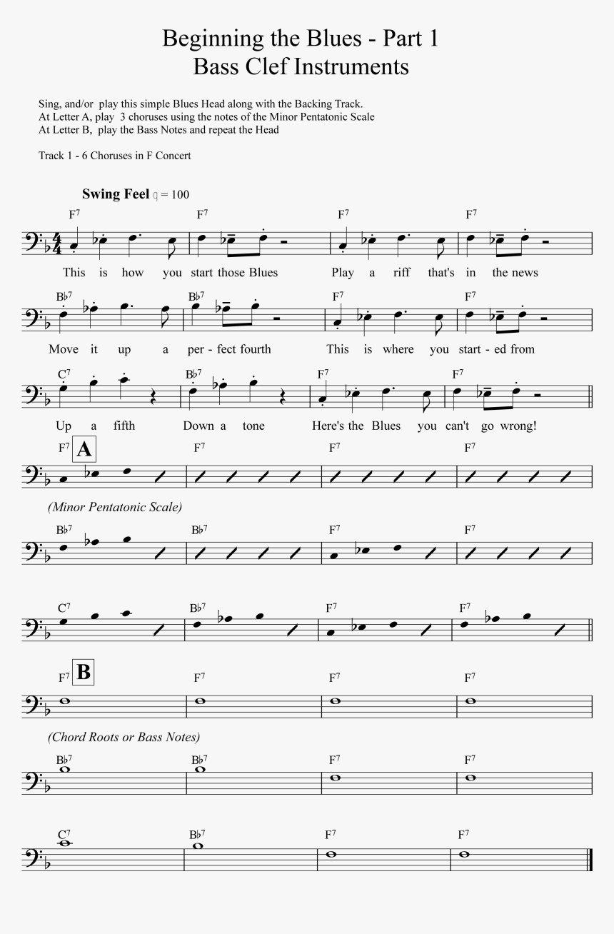 To Print The Notation For Part 1 Bass Clef - Sheet Music, HD Png Download