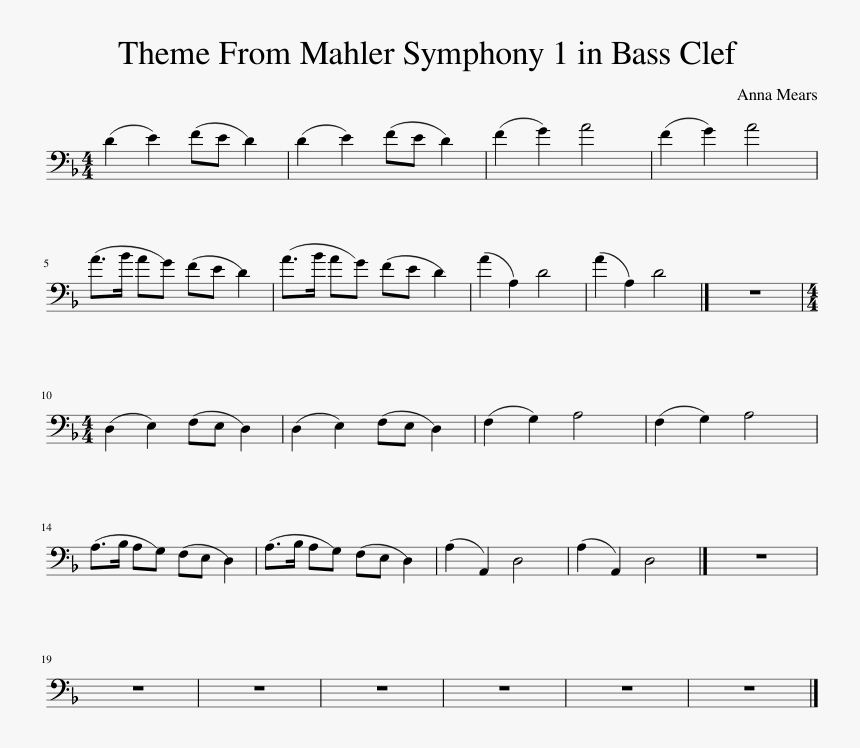 Mahler Symphony 1 Theme, HD Png Download